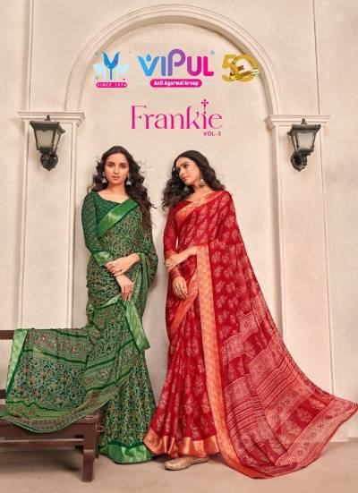 FRANKIE VOL-03 BY VIPUL CHIFFON SAREE WHOLESALER IN INDIA